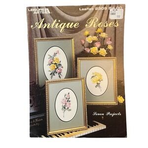 Antique Roses Cross Stitch Pattern Leisure Arts Leaflet 2309 VTG Seven Projects